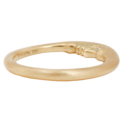 Gold Crescent Moonface Ring