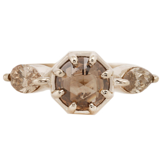 Cognac Diamond Marquise Ring