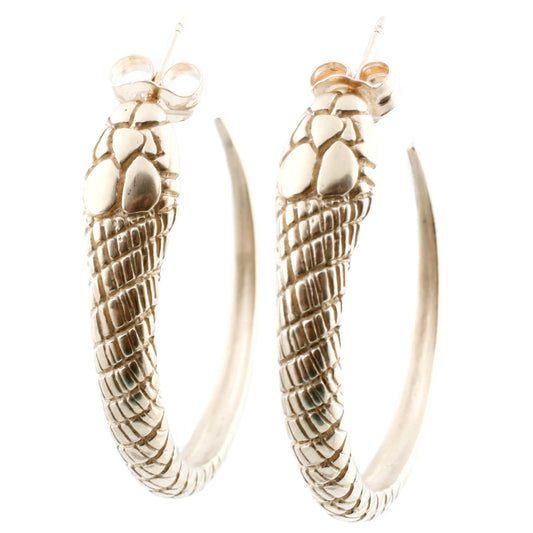 Gold Snake Hoop Earrings