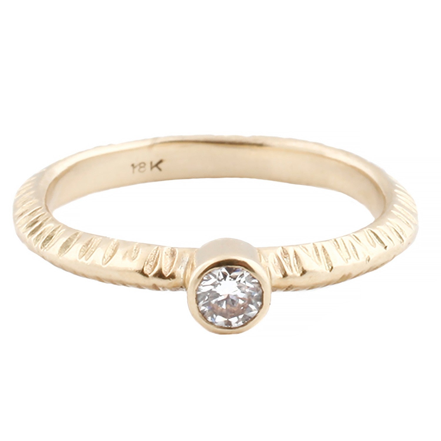 Sarah Swell Notch Diamond Solitaire Ring