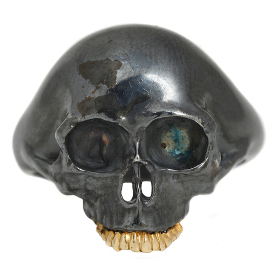 Anthony Lent Small Black Skull Ring