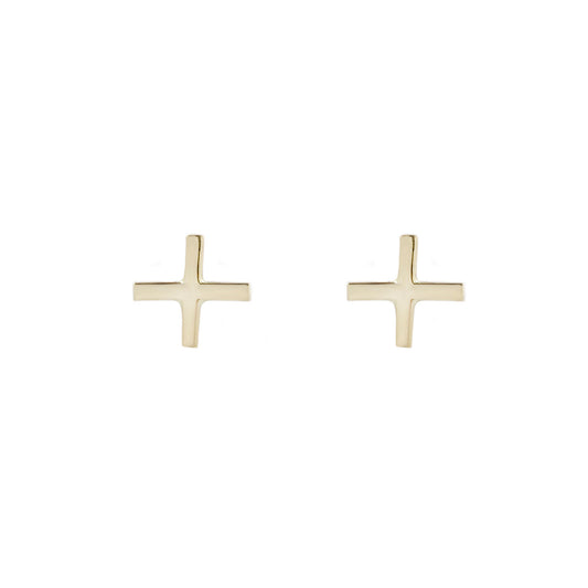 X Gold Stud Earring