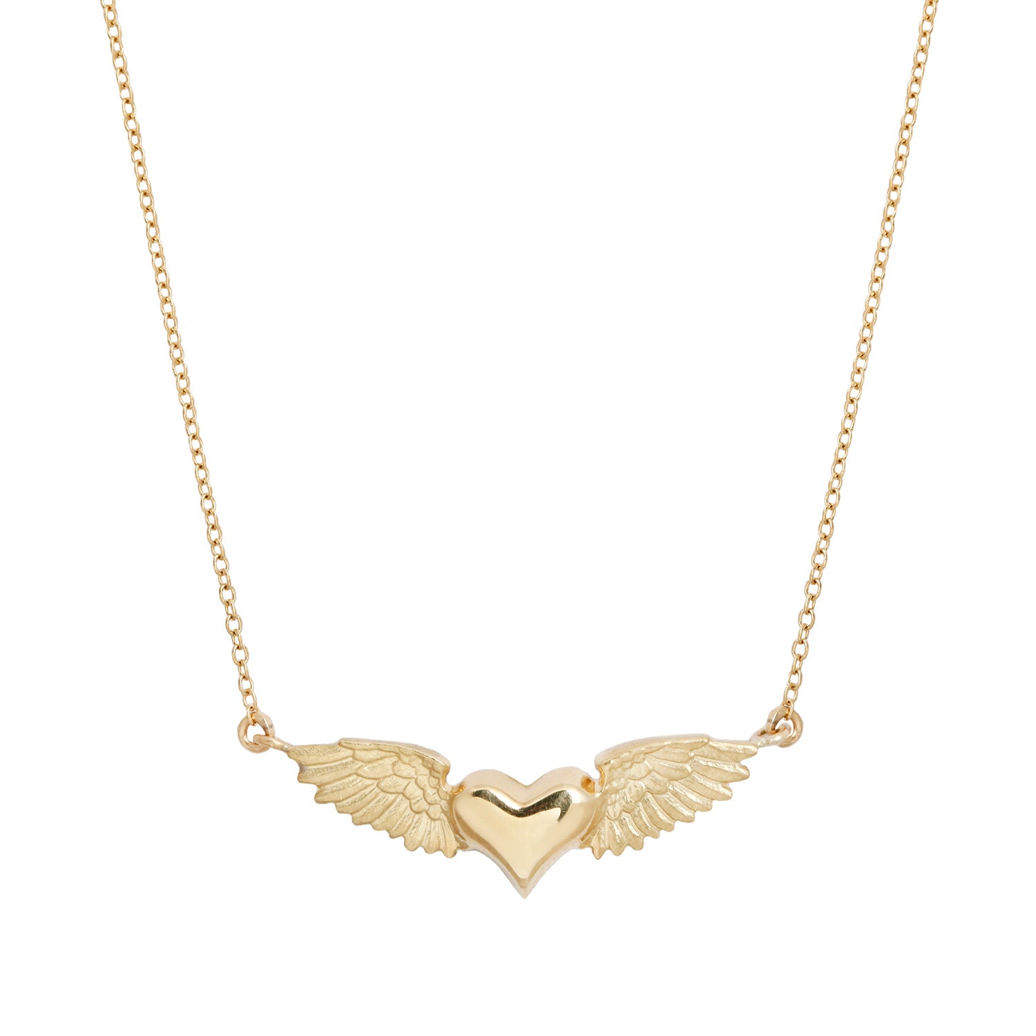 Anthony Lent Gold Flying Heart Necklace