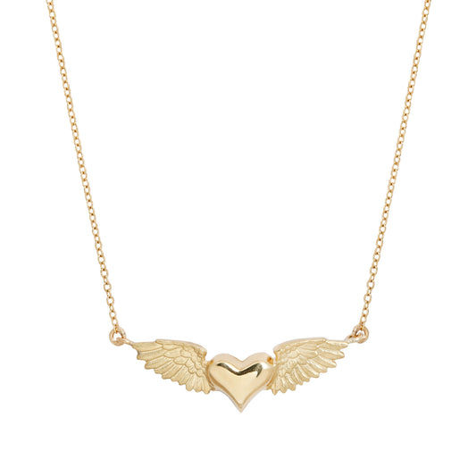 Anthony Lent Gold Flying Heart Necklace