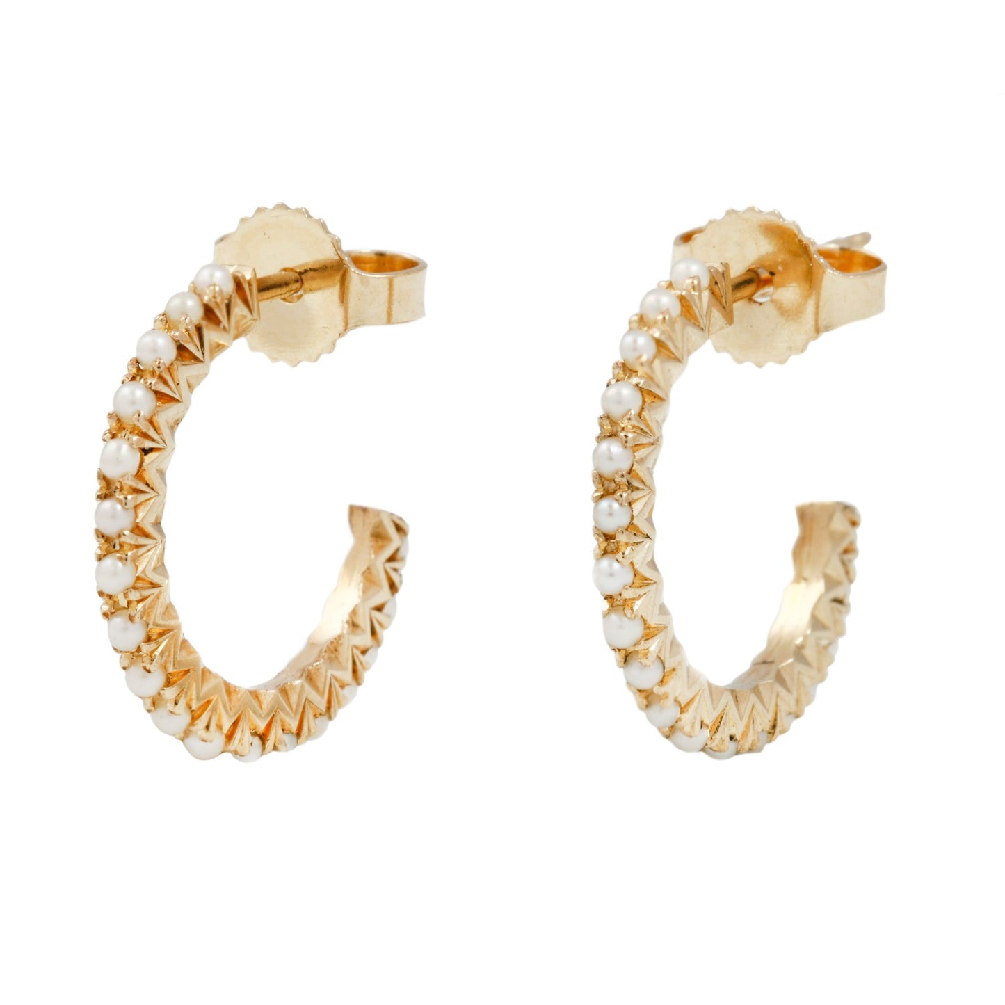French Set Pearl Hoops