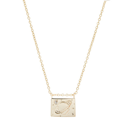 Saturn Postcard Necklace