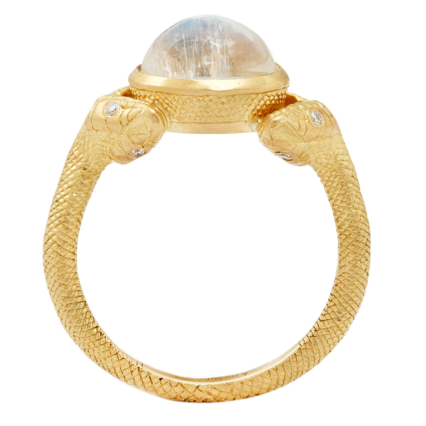 Double Headed Moonstone Serpent Ring