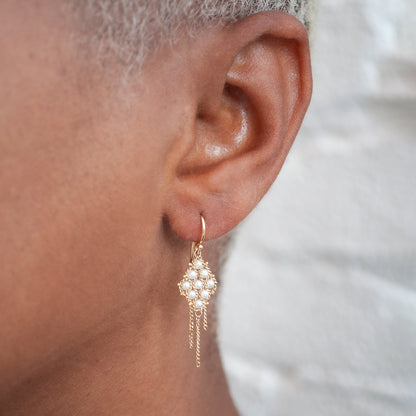 Pearl Woven Lattice Earrings