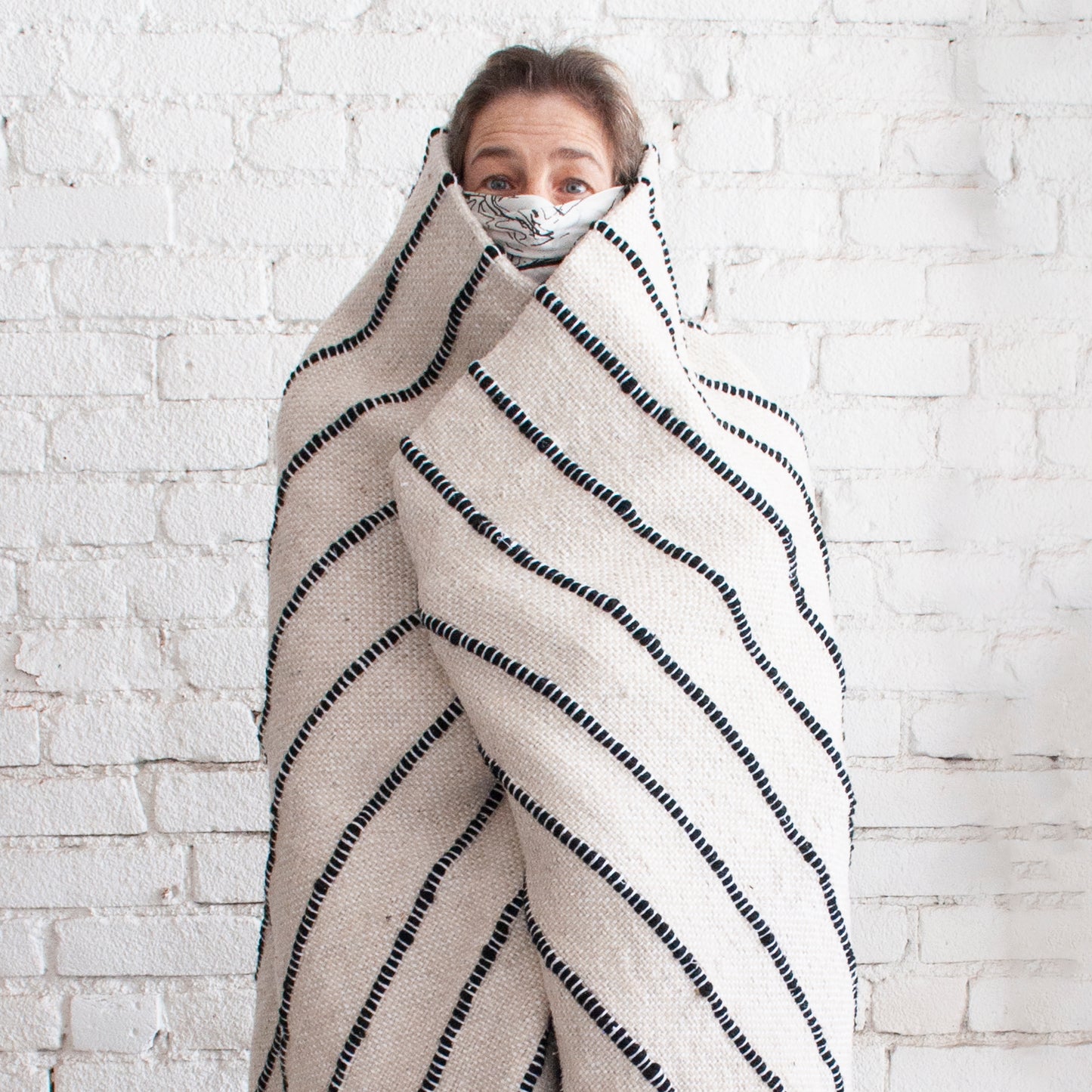 Pom Pom Stripe Blanket