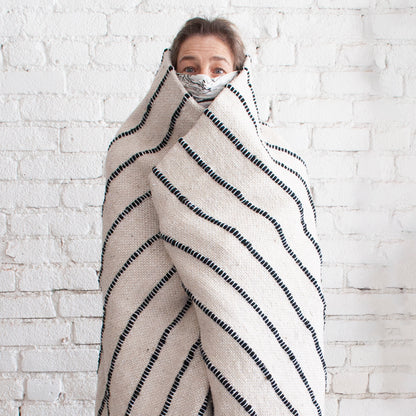 Pom Pom Stripe Blanket