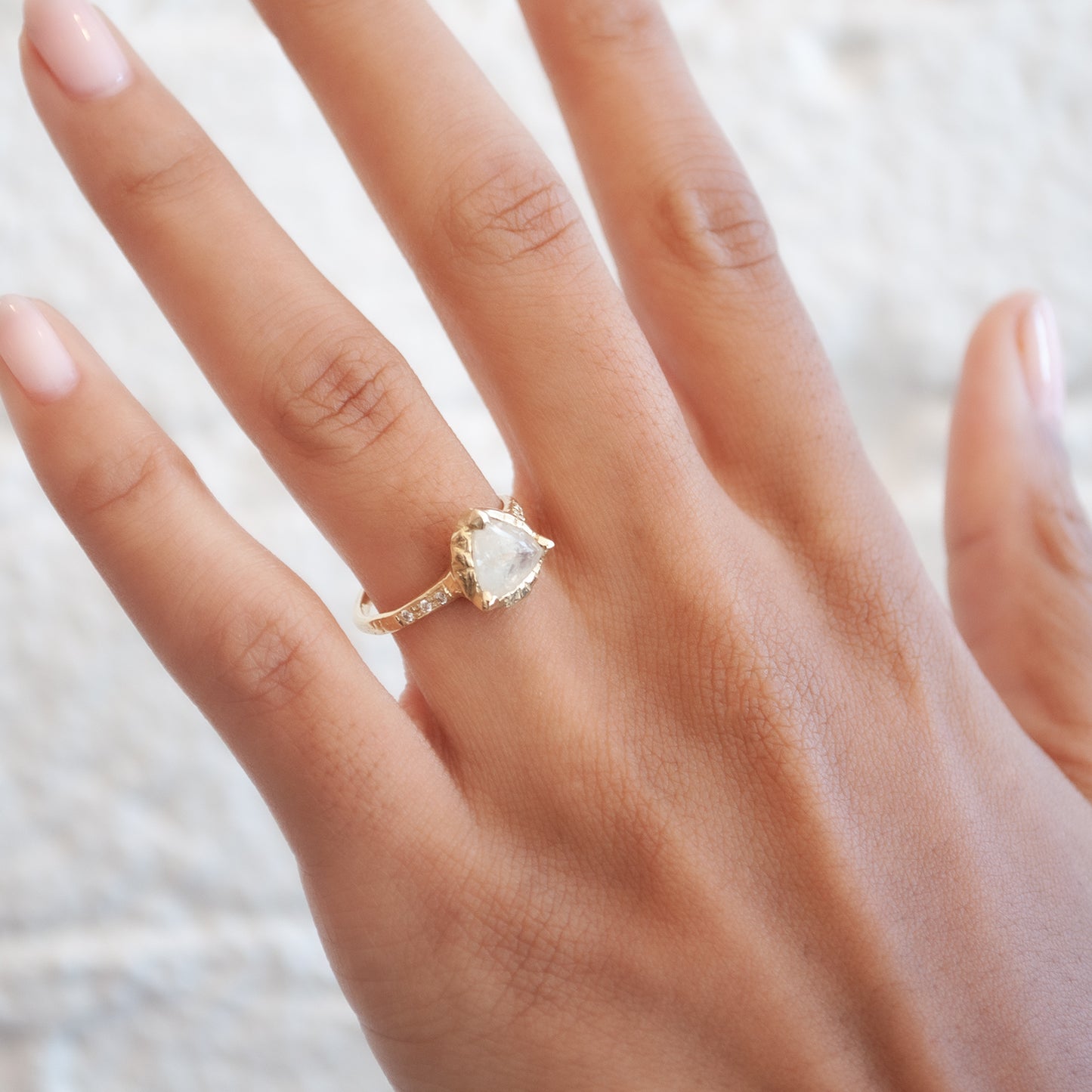 Pyramid of Light Rustic Diamond Ring