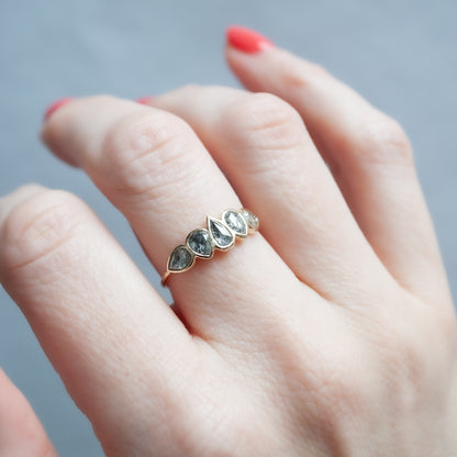 Multi Rose Cut Gray Diamond Ring