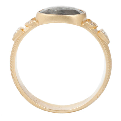 Gray Diamond Crescent Totem Ring