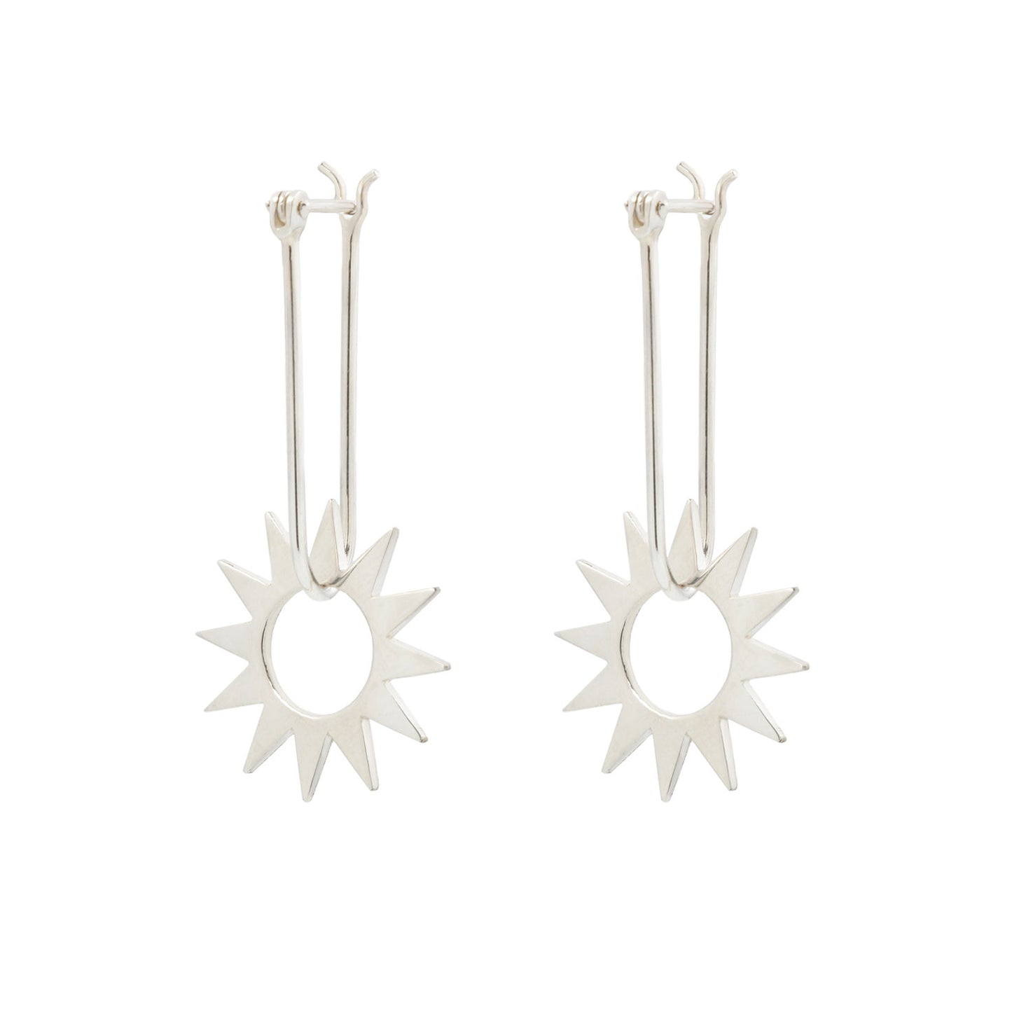 Latch and Spur Silver Earrings