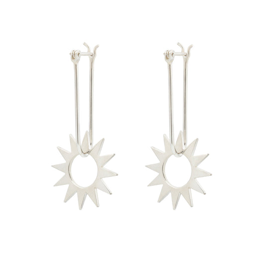 Latch and Spur Silver Earrings