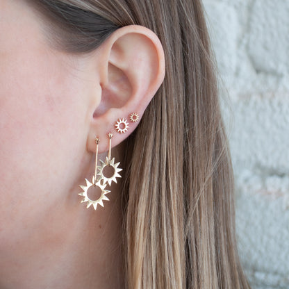 Latch and Spur Gold Earrings