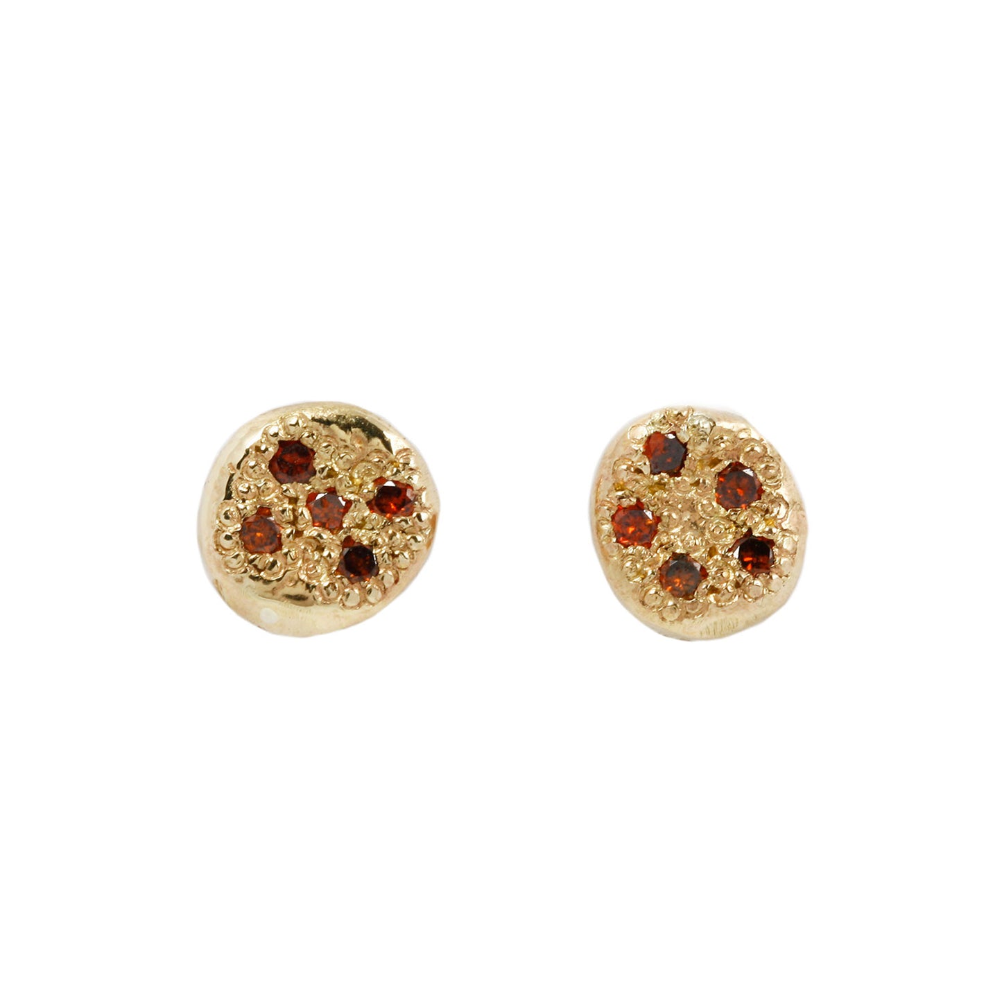 LIV Small Gold & Diamond Texture Studs