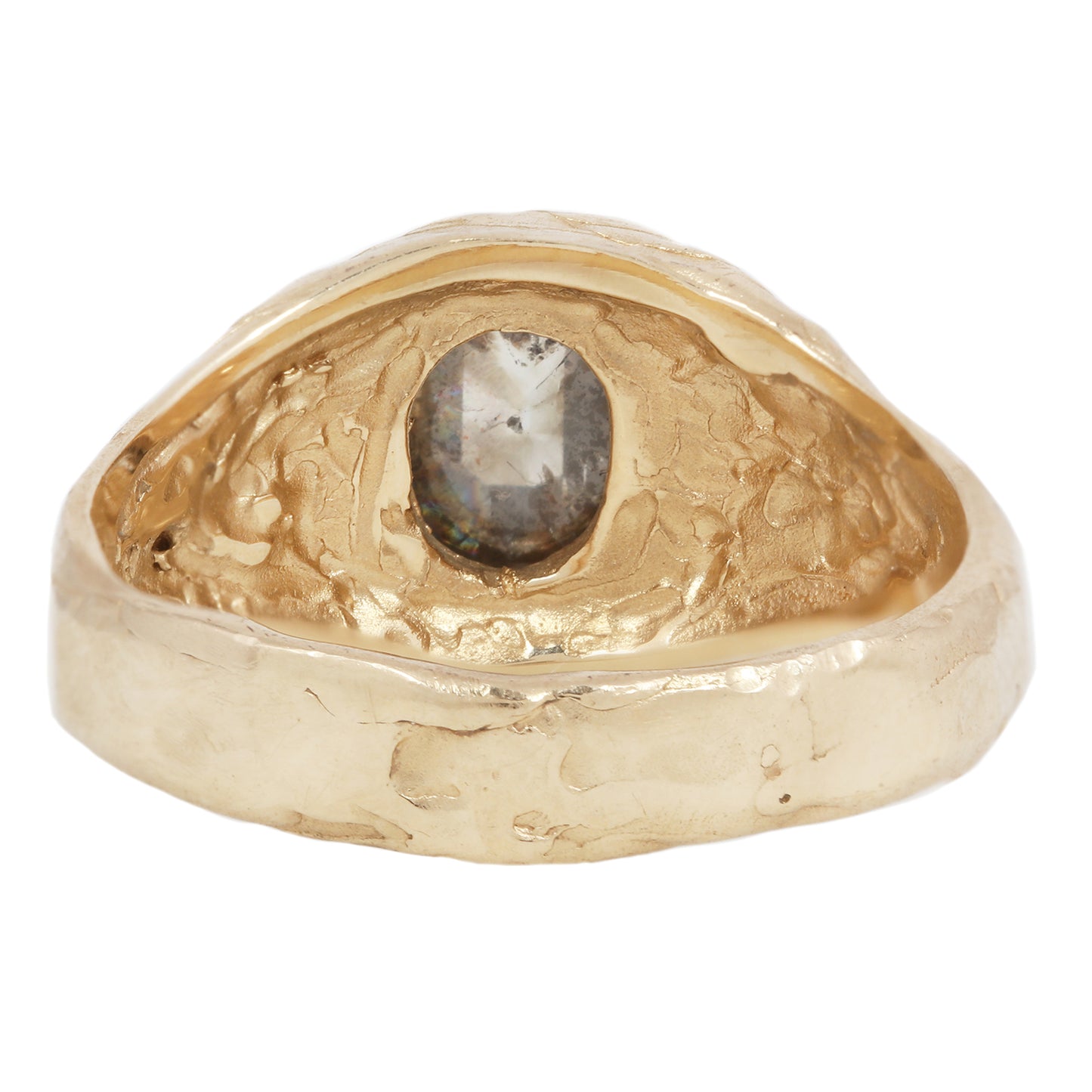 LX Gray Diamond Organic Signet Ring