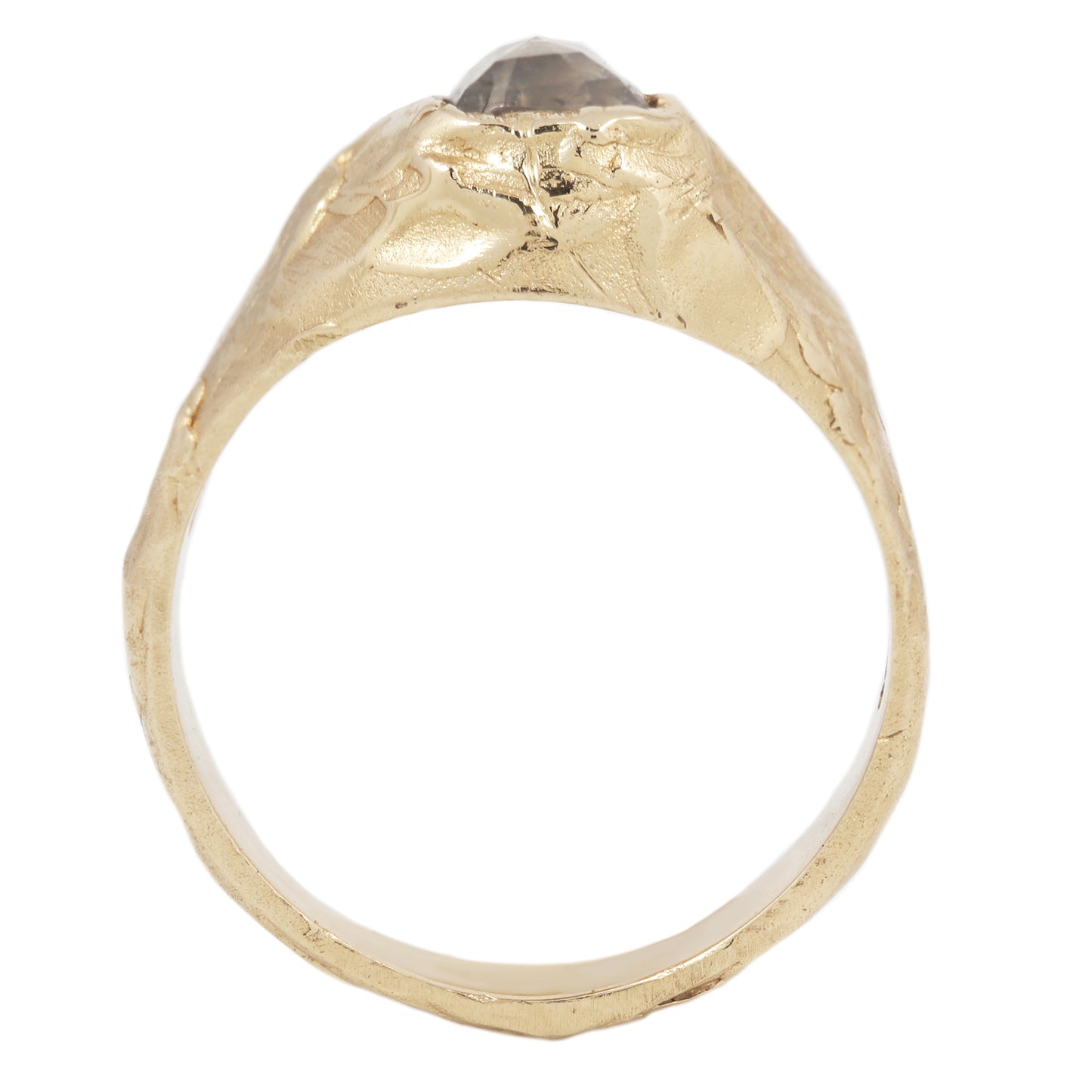 LX Gray Diamond Organic Signet Ring