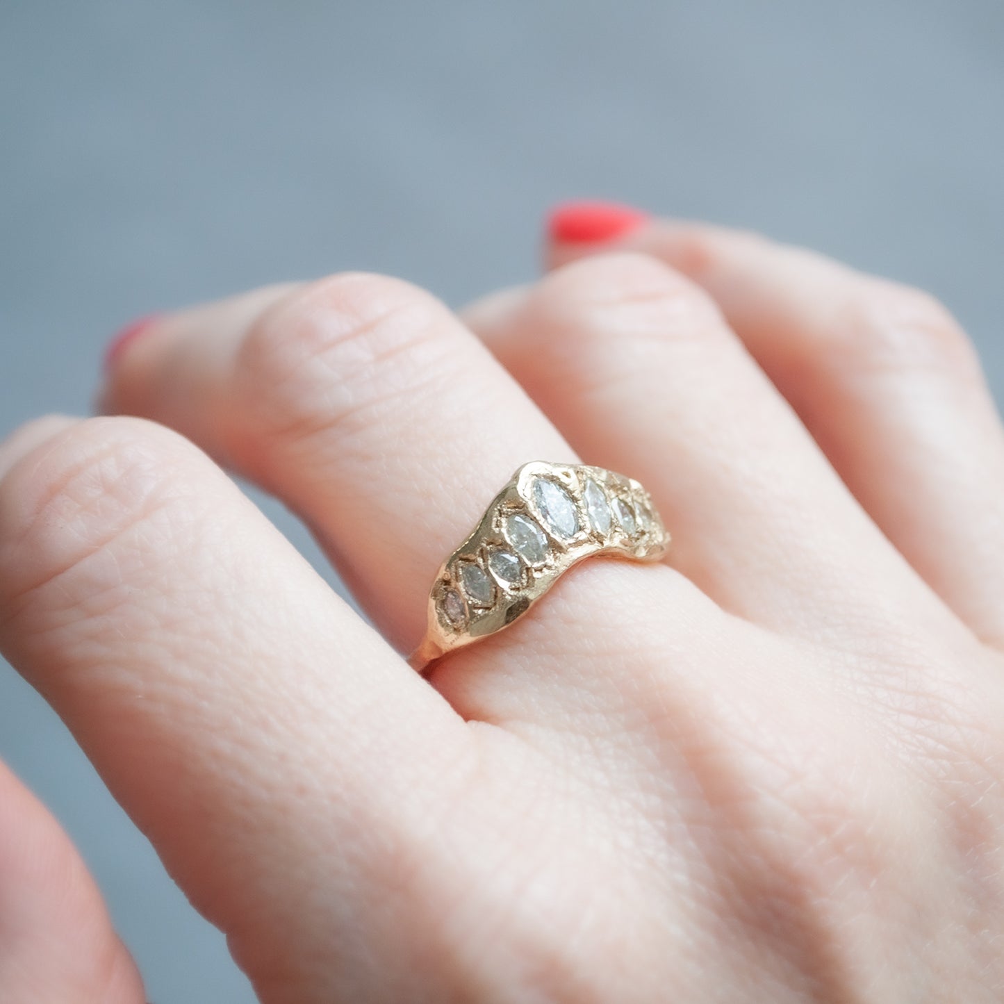 LX Marquise Diamond V Shape Scatter Ring