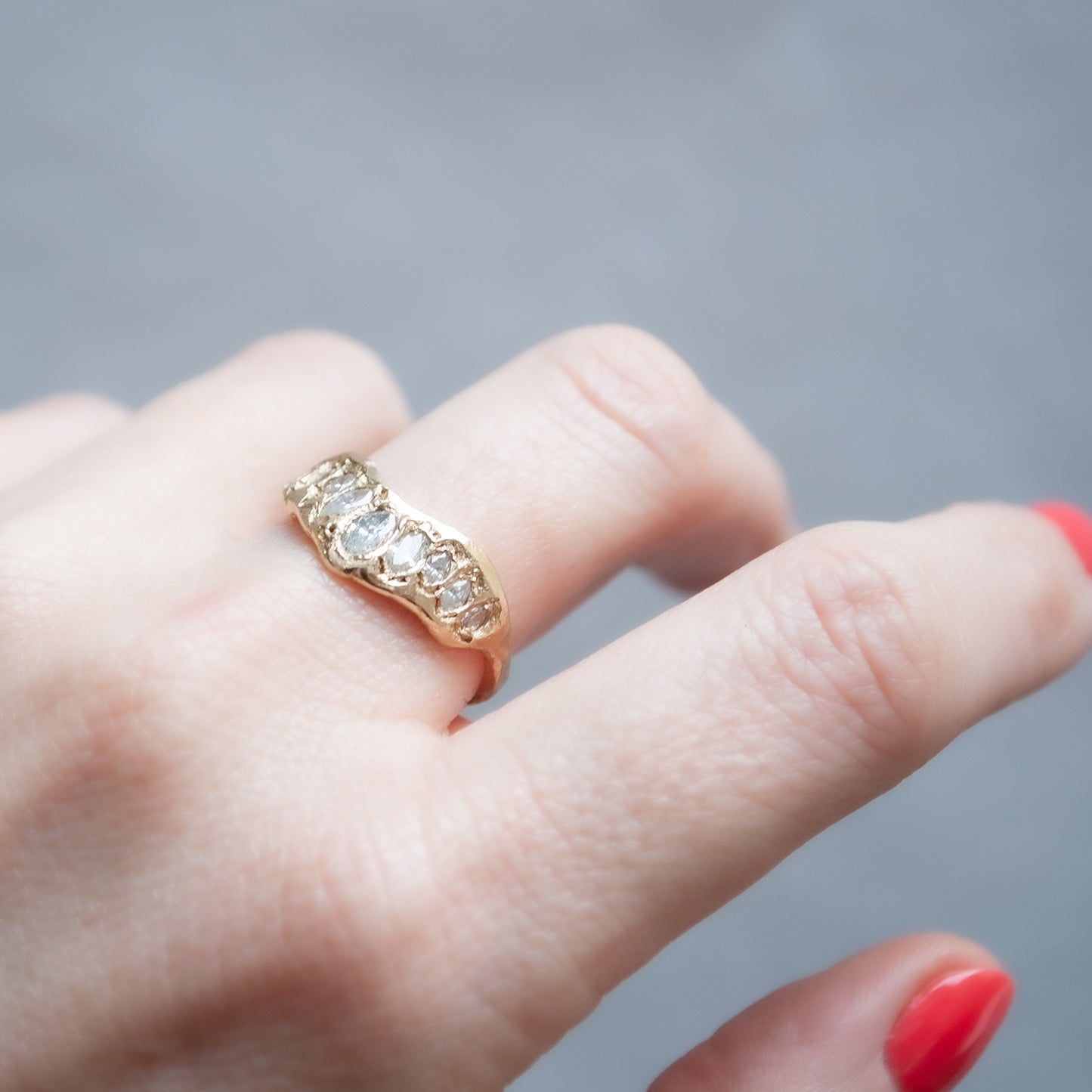 LX Marquise Diamond V Shape Scatter Ring