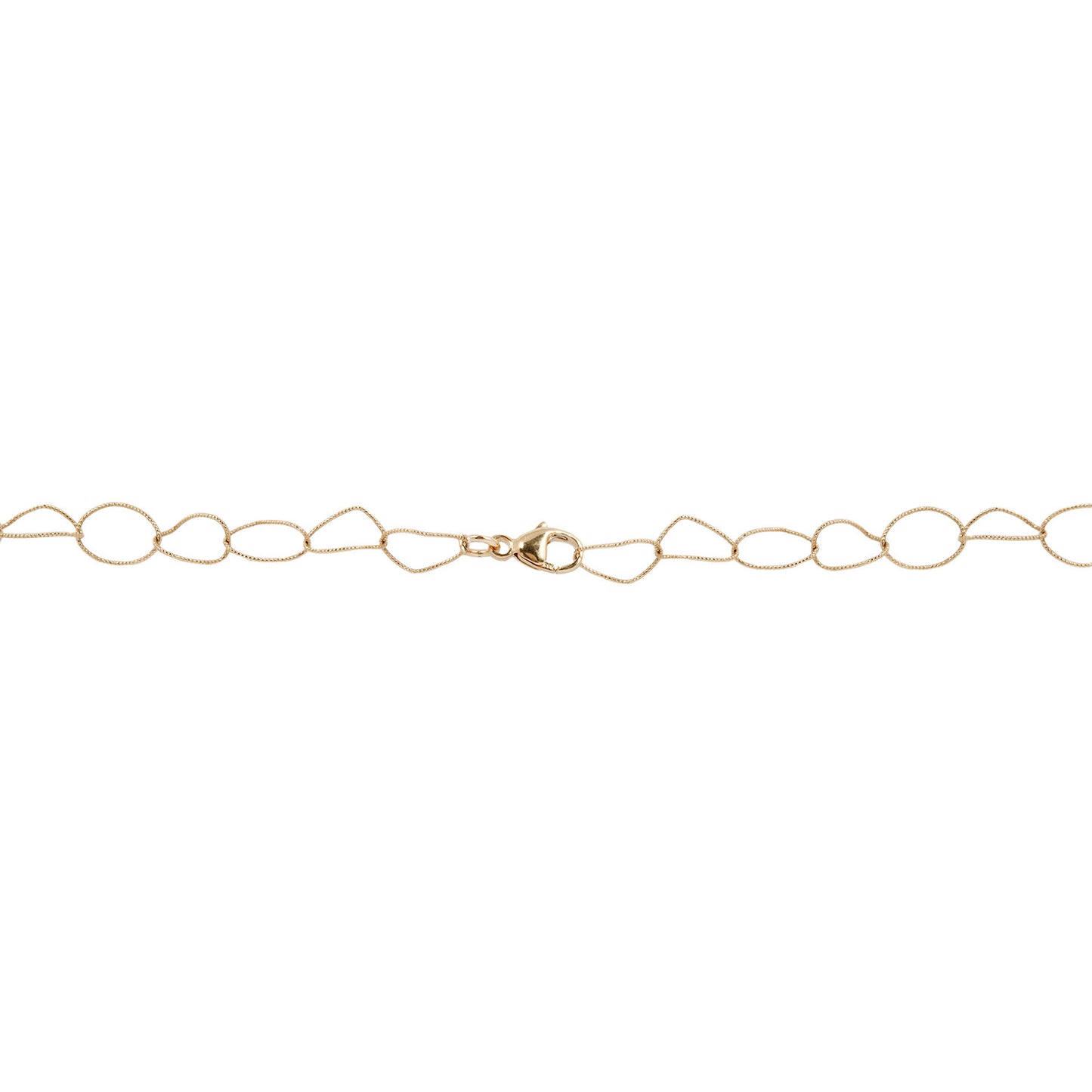 I Slim Textured Gold Link Necklace
