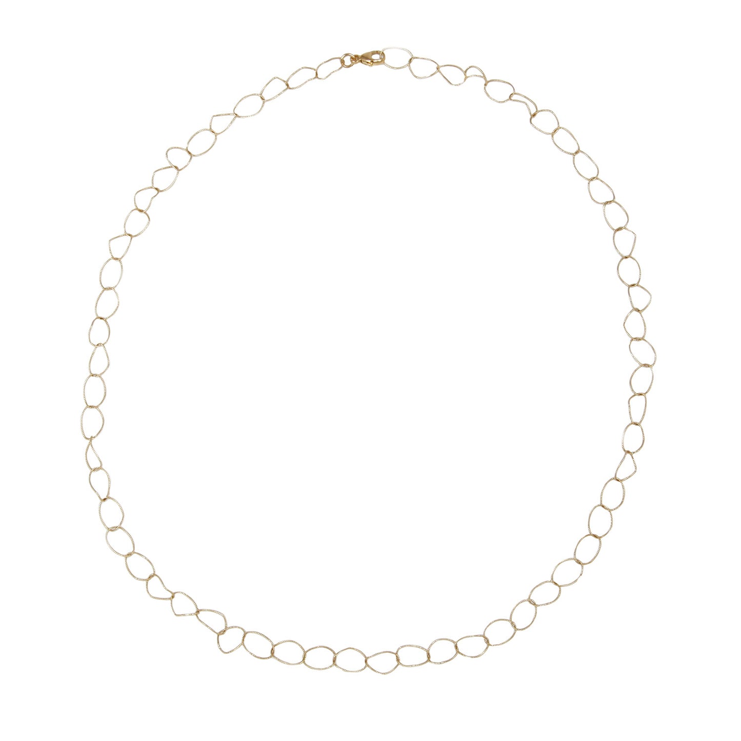 I Slim Textured Gold Link Necklace