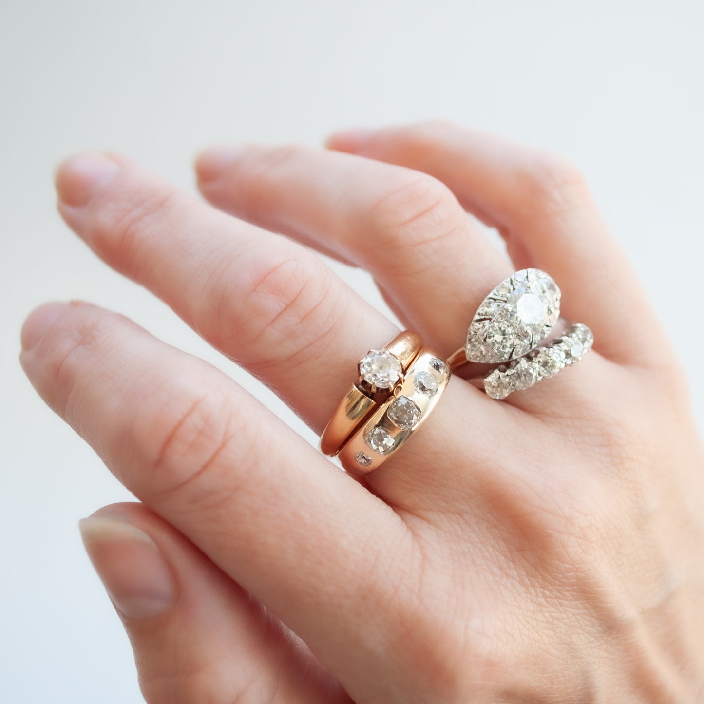 Five Diamond Platinum Ring