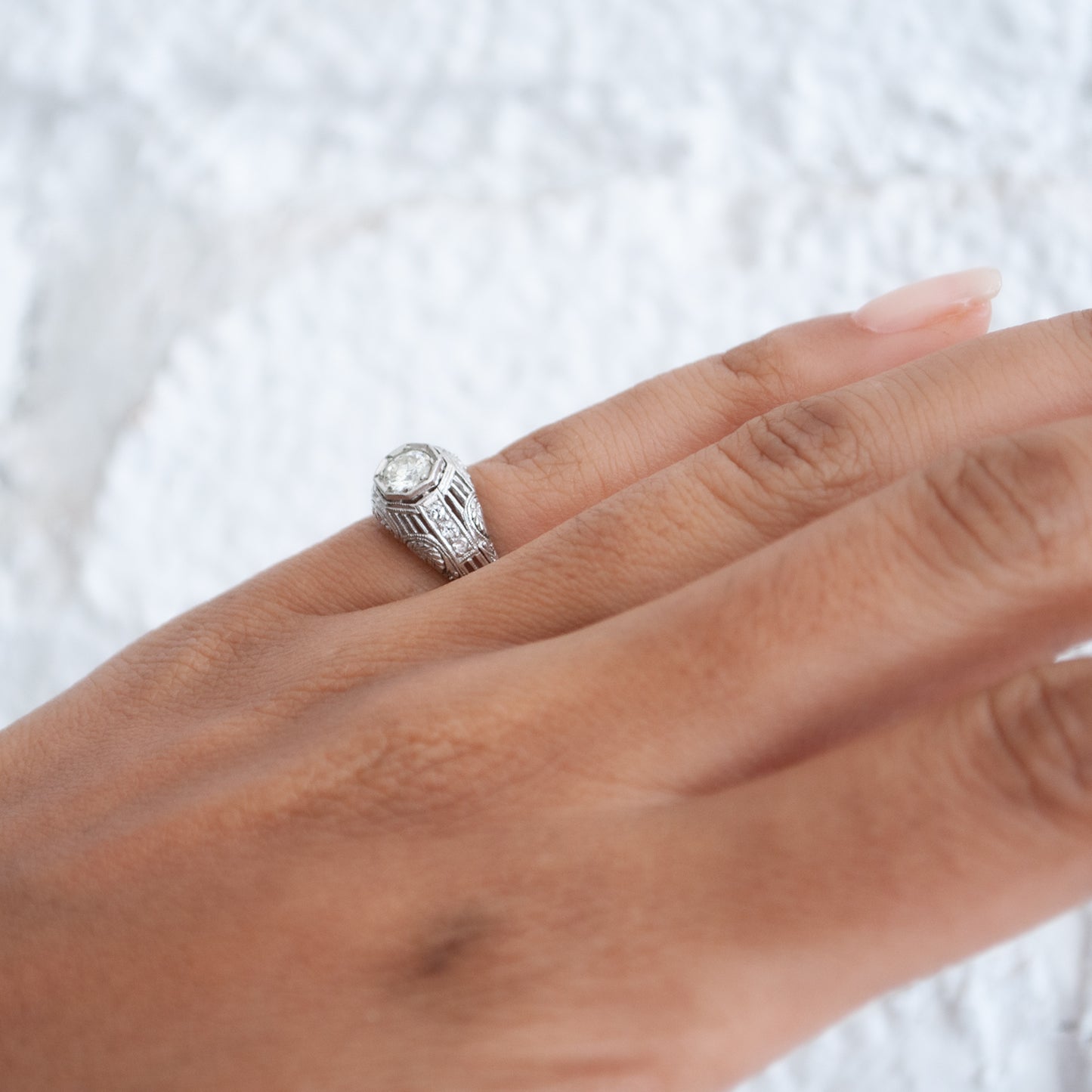 Art Deco Filigree Diamond Ring