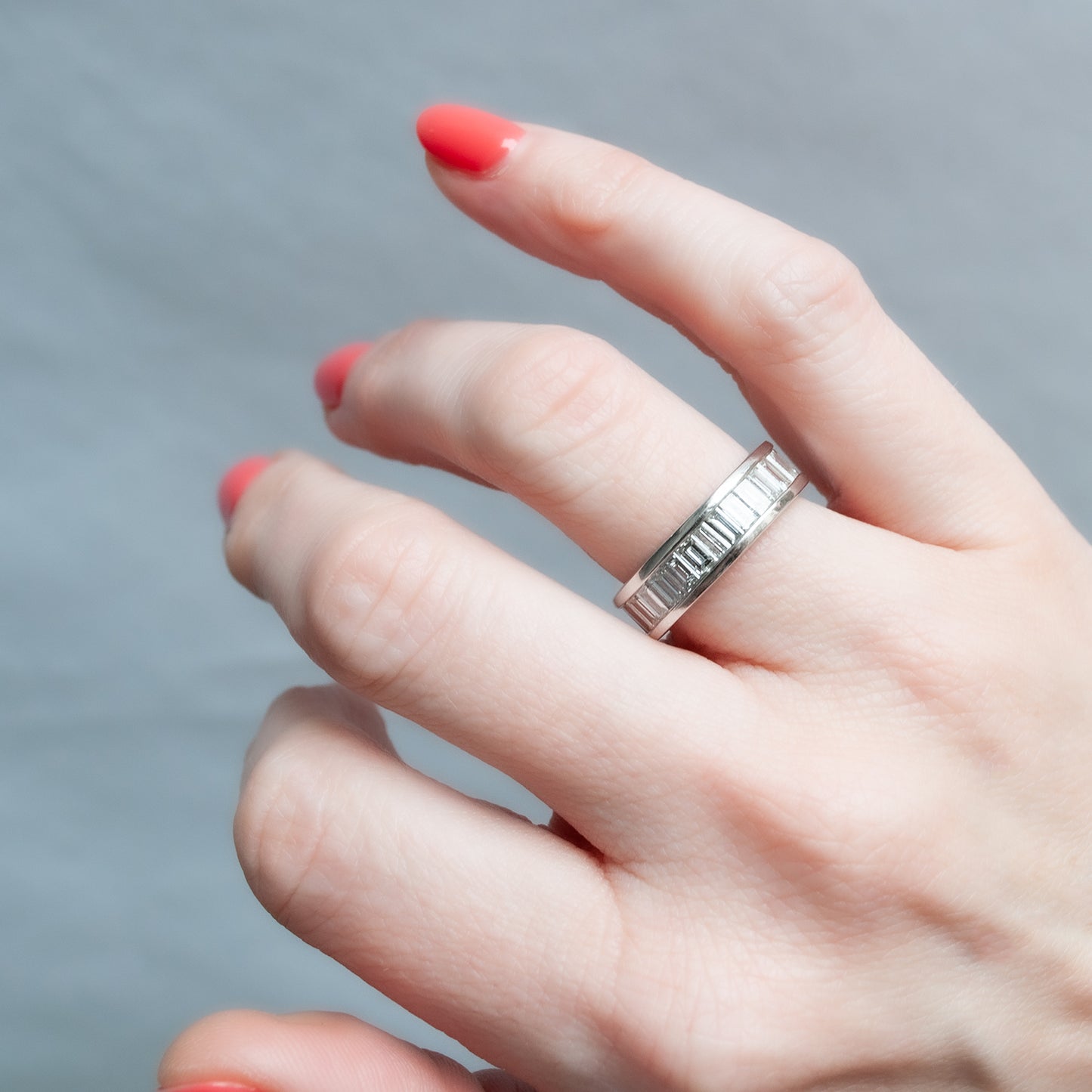 Platinum Baguette Eternity Band