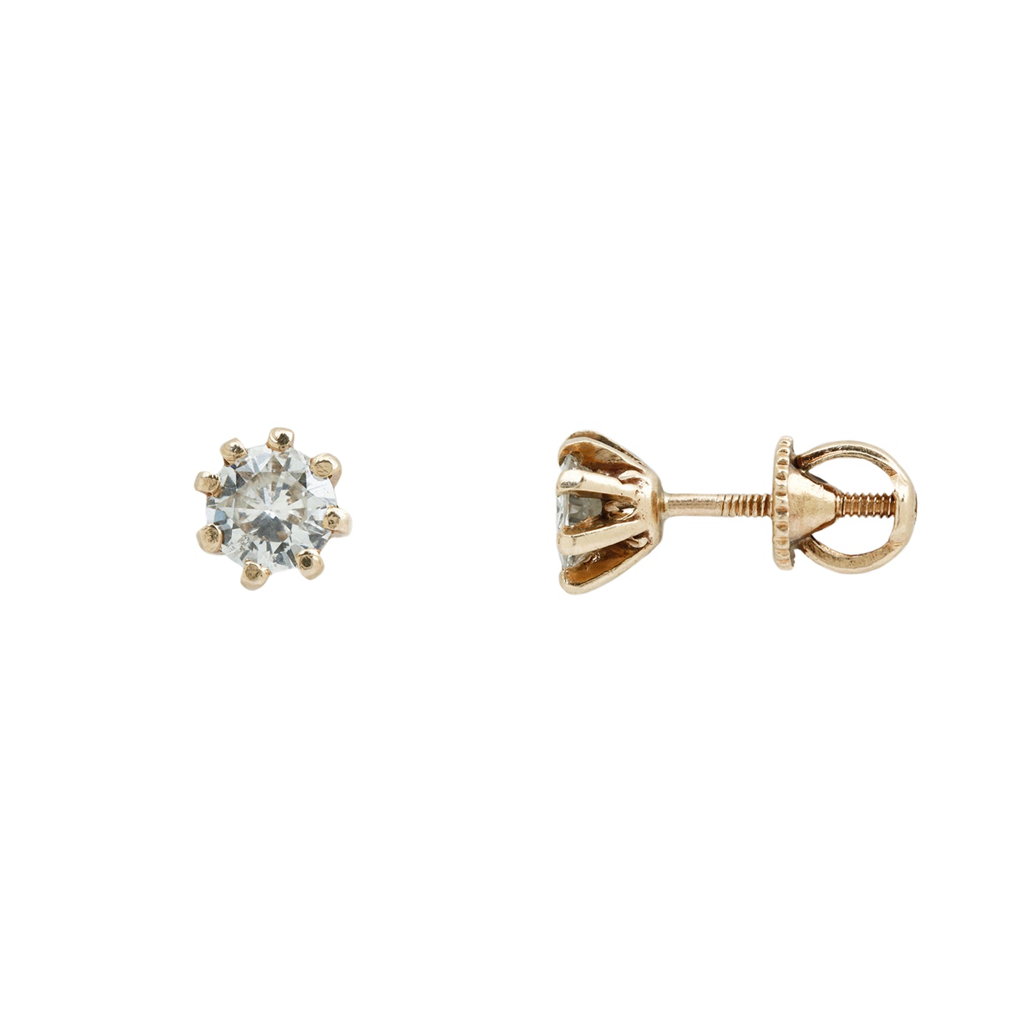 Golden Vintage Diamond Studs