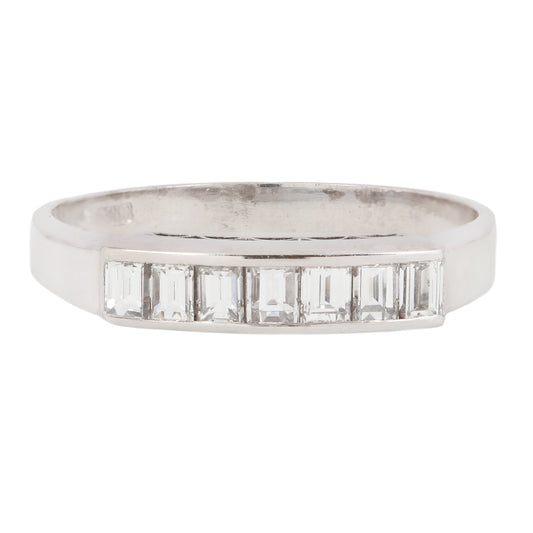 Platinum Seven Diamond Bar Ring