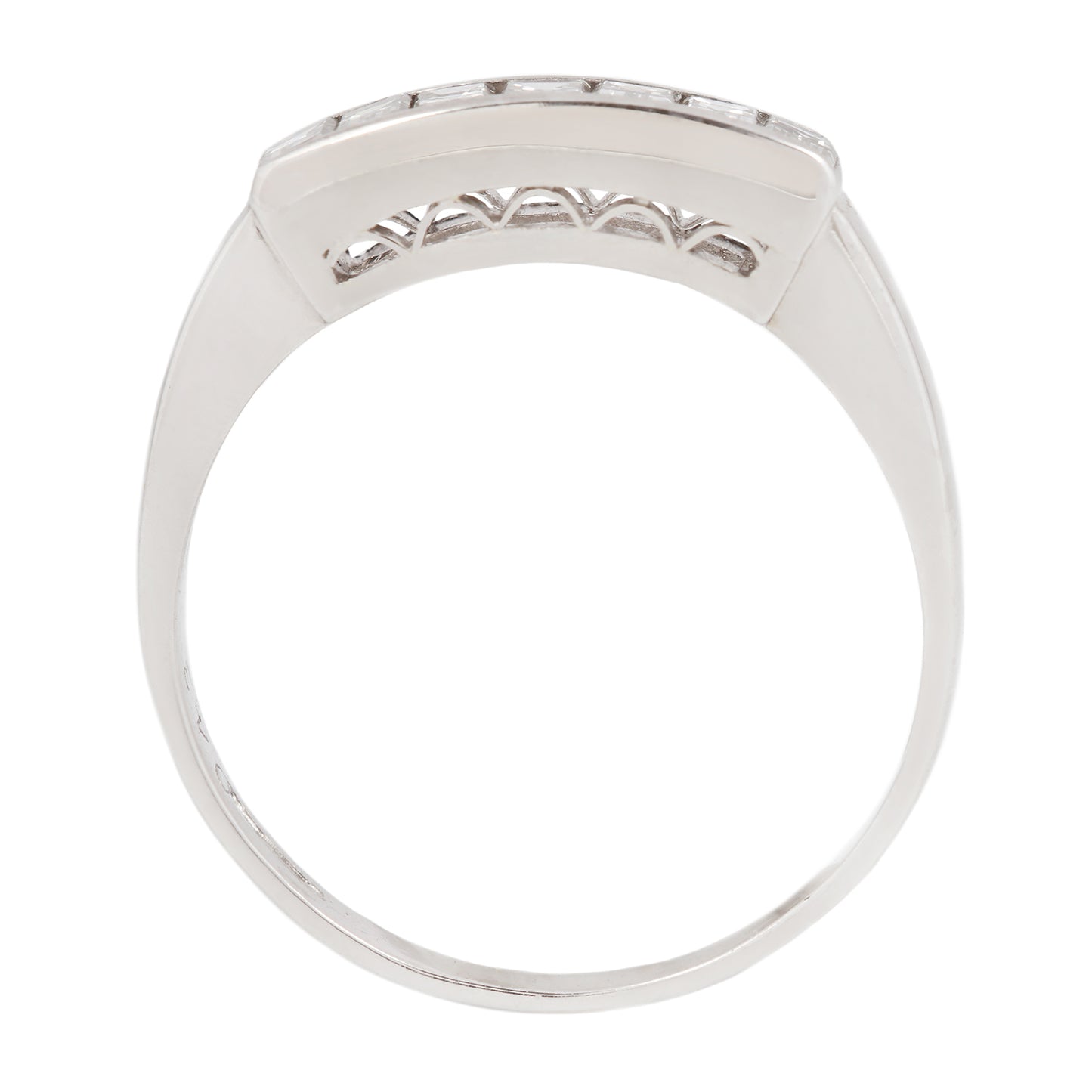 Platinum Seven Diamond Bar Ring