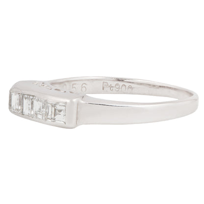Platinum Five Diamond Bar Ring