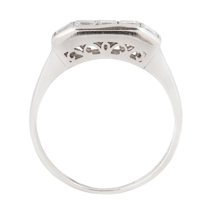 Platinum Five Diamond Bar Ring