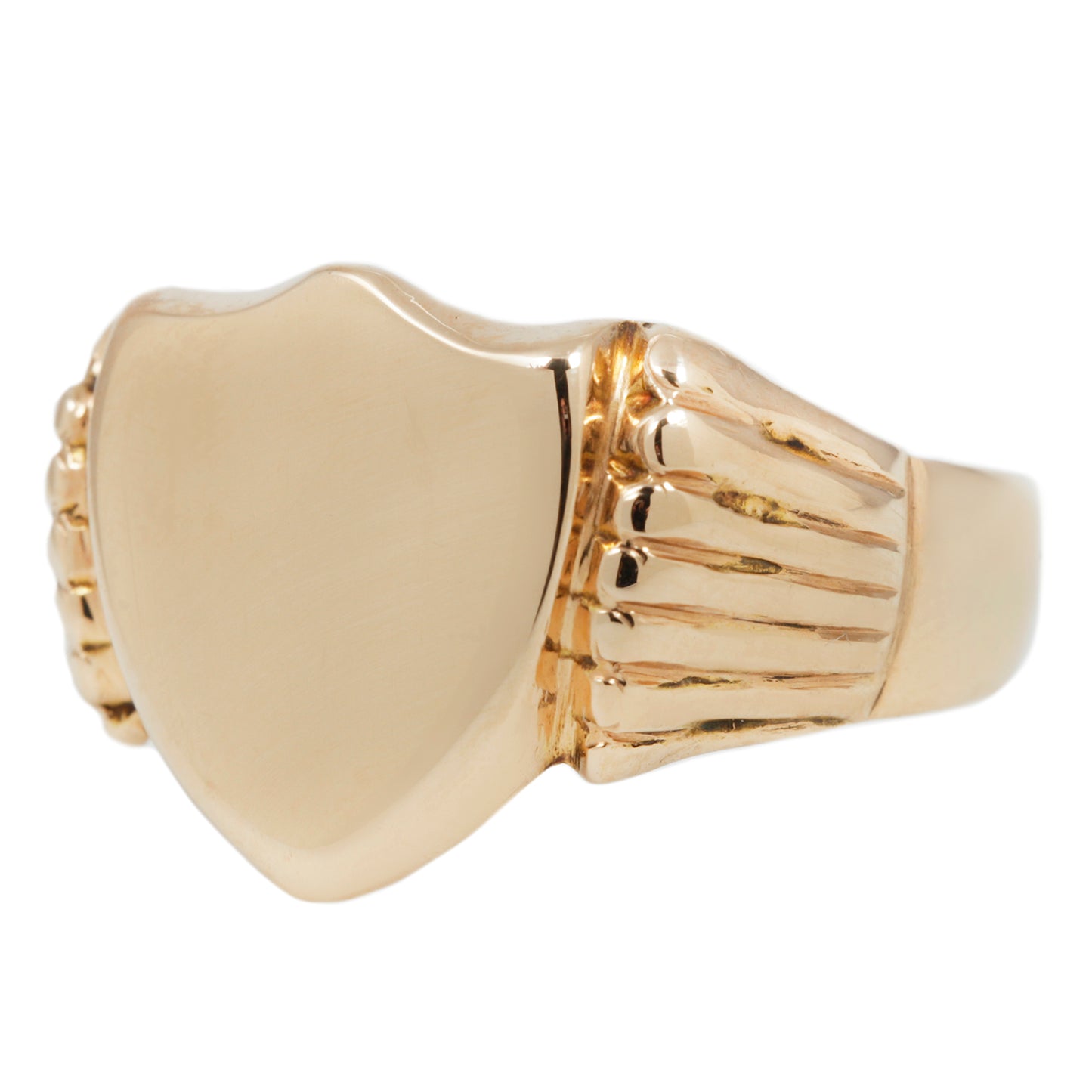 Textured Shoulder Shield Signet Ring