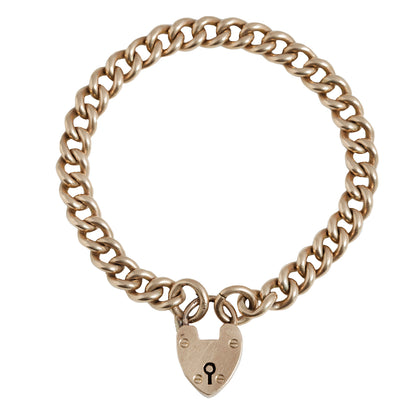 Curb Link Heart Bracelet