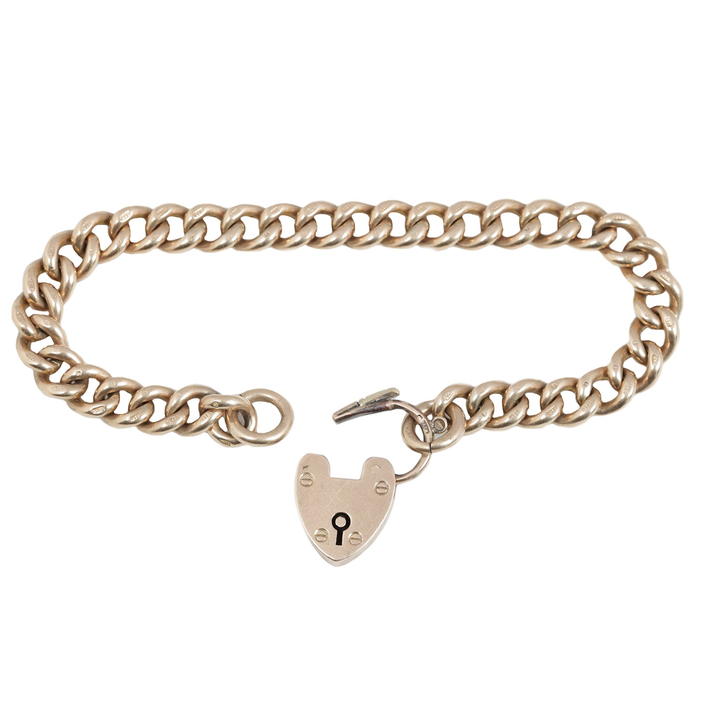 Curb Link Heart Bracelet