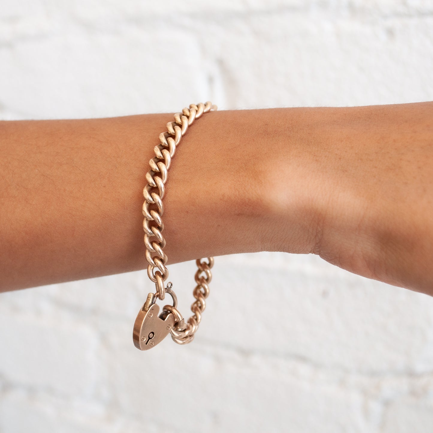 Curb Link Heart Bracelet