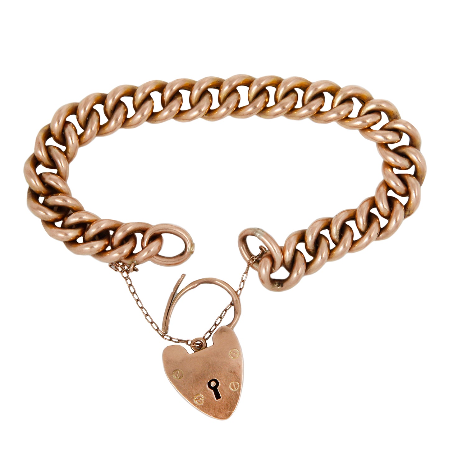 Rosy Curb Heart Bracelet