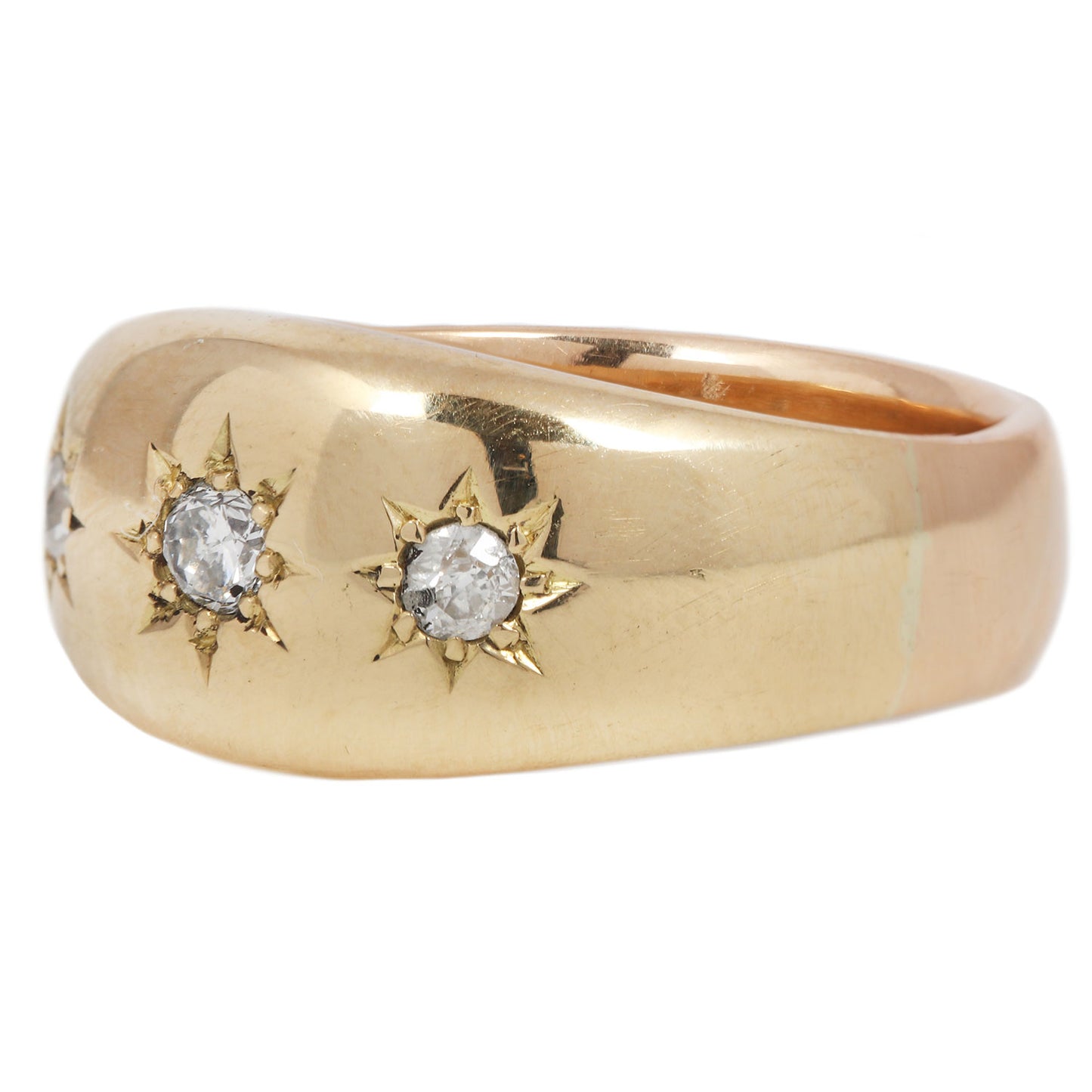 Golden Sun Diamond Star Ring