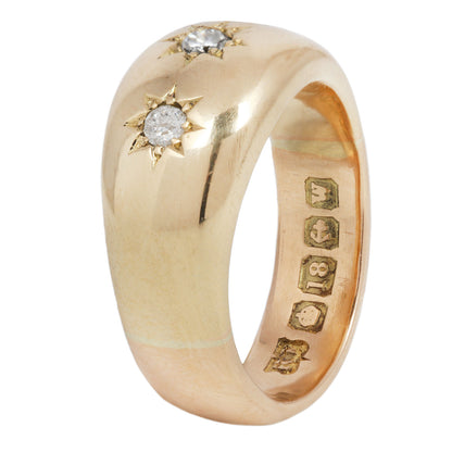 Golden Sun Diamond Star Ring