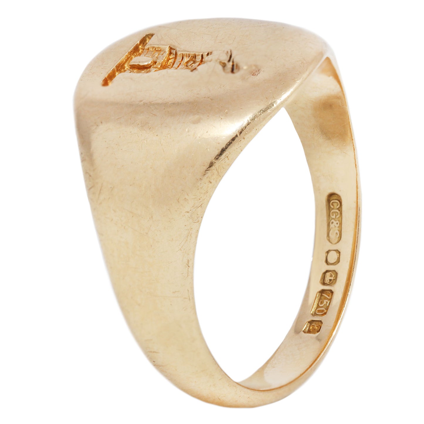 Polished Stainless Steel Signet Ring - The Abbeydale Signet