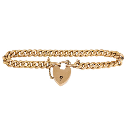 English Heartlock Curb Bracelet