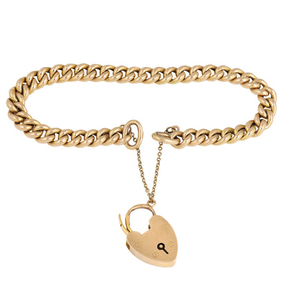 English Heartlock Curb Bracelet