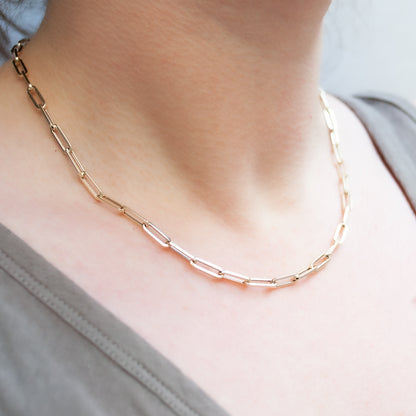 Golden Horizon Paperclip Necklace