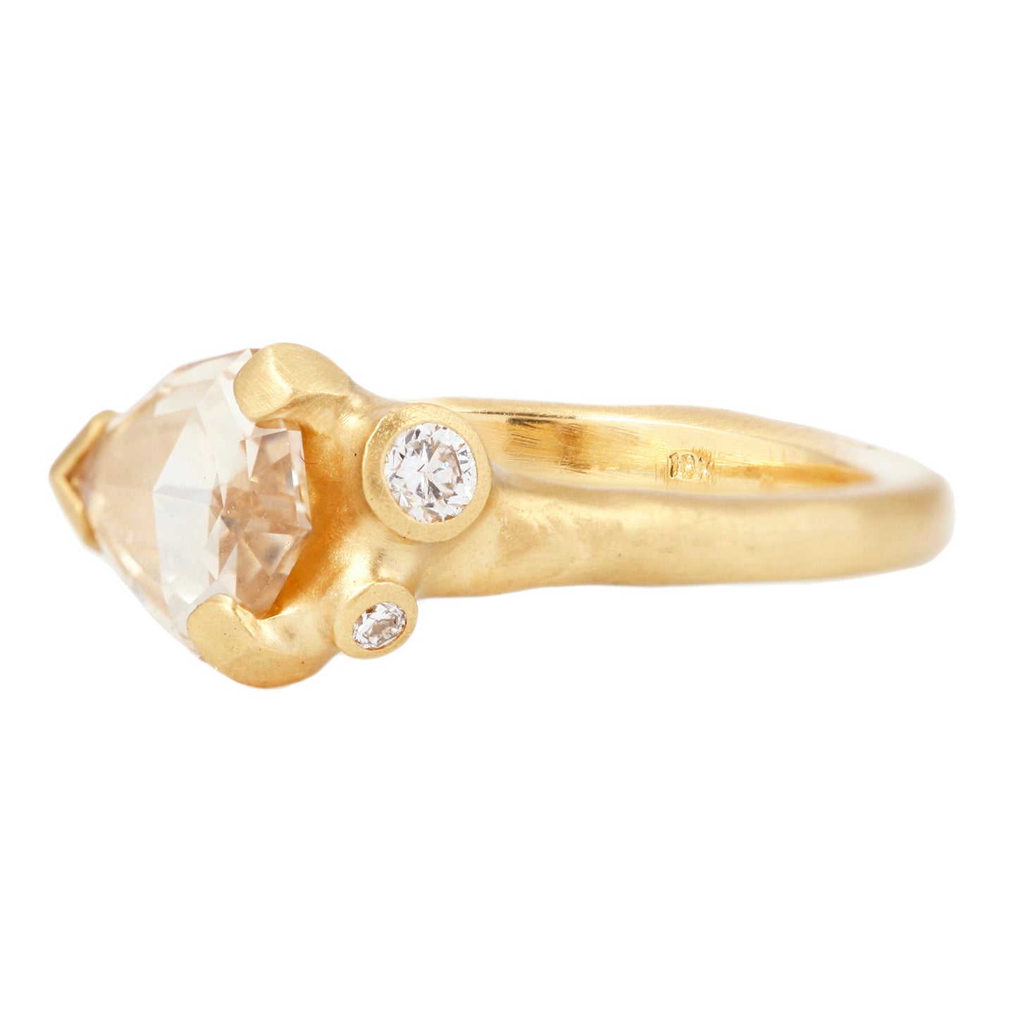 Champagne Shield Cluster Ring