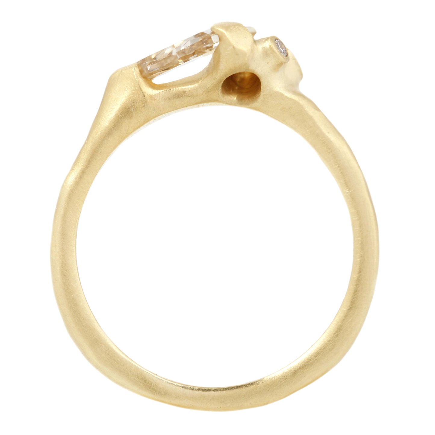 Champagne Shield Cluster Ring