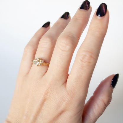 Champagne Shield Cluster Ring