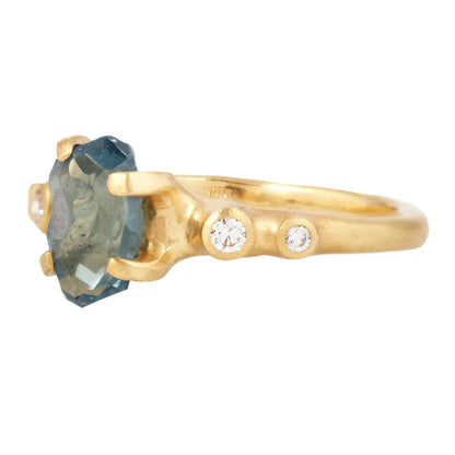 Blue Sapphire Rough Luxe Ring